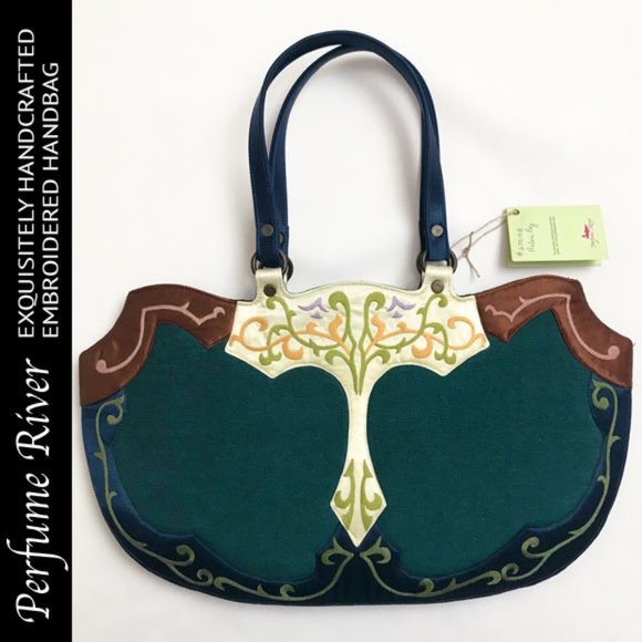 NWT Handcrafted Embroidered Silk Handbag By Perfume River - Picture 1 of 12